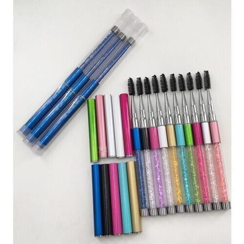 Cosmetic Brush Eyebrow Mascara Wand Lash Applicator Rhinestone Eyelash Brushes for Makeup