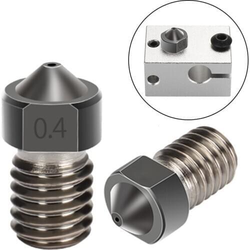 MEGA 0.2mm 0.3mm 0.4mm 0.5mm E3D Hardened Steel Nozzle V5 V6 M6 Thread 1.75mm Nozzles 3D Printer Parts Extruder 2PCS