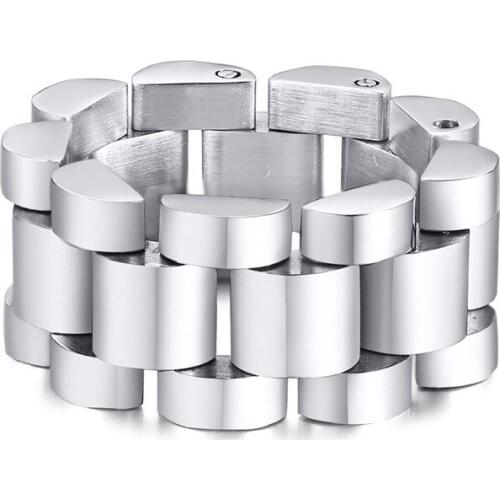 Simple New Design Silver Color Ring for Men Stainless Steel Cool Ring Tide Male Daily Jewelry