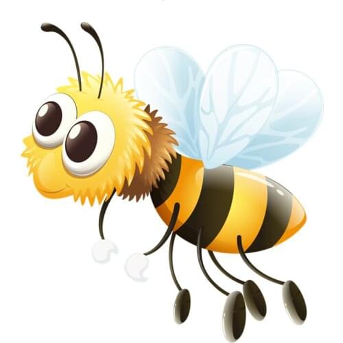 S40476# Various Sizes PVC Decal Cute Bee Car Sticker Waterproof on Bumper Rear Window Laptop