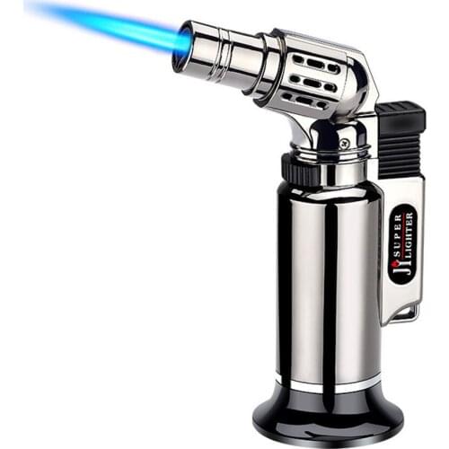 New Jet Flame Windproof Cigar Lighter Butane Gas Blow Torch Lighter For Kitchen BBQ Wholesale