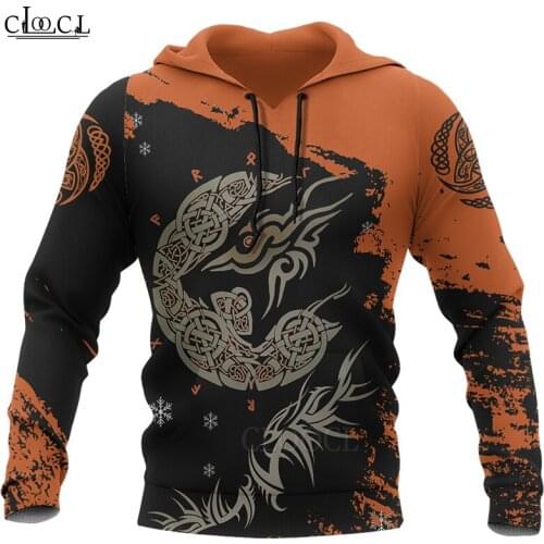 CLOOCL Newest Viking Fenrir Wolf on Fire 3D Printed Men Hoodies Sweatshirts Harajuku Fashion Autumn Casual Tops Drop Shipping