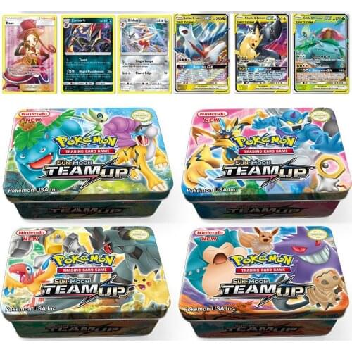 Brand new 42 pieces/set of iron box Pokmon battle toy collectibles game collection anime childrens card toys birthday gifts