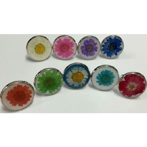 News--real flower mixed color round shape ring 9 pcs best sale jewelry YQTDMY
