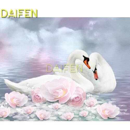 Full Square Diamond embroidery animal Full Round Diamond mosaic love swan 5D DIY Diamond painting Cross stitch swan and rose