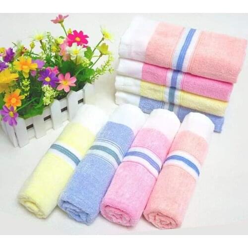 Rectangle Random color Cross section of the plain color cotton towel 1 packs of 4 pieces of thin towel