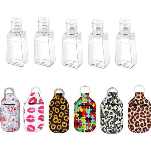 Q Hand Sanitizer Keychain Holder Travel Bottle Refillable Container 30ml Flip Cap Portable Reusable Bottles Keychain