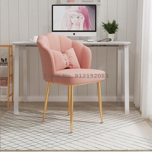 Net red makeup chair ins bedroom light luxury style backrest stool household nail dressing table simple fabric dining chair