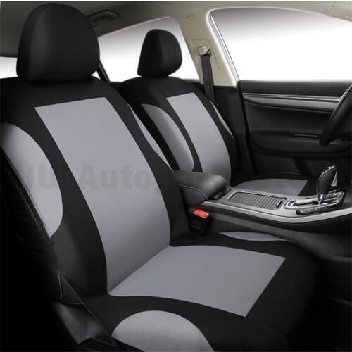 Universal Gray Car Seat Covers Set (Front +Rear) Seats Headrests Free Shipping