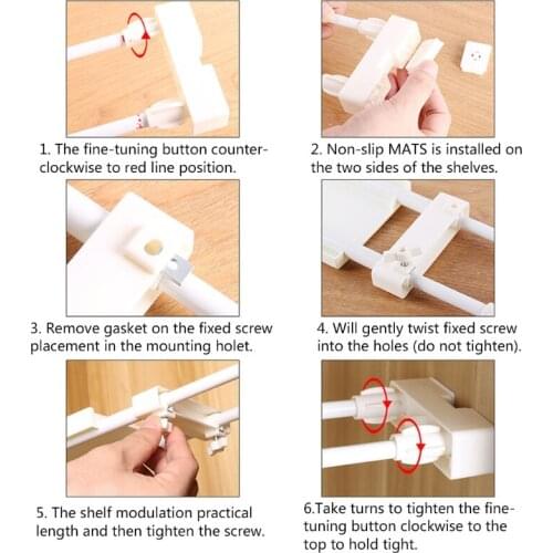 896A Window Sill Retractable Rack Kitchen Partition Telescopic Rod Separator Board