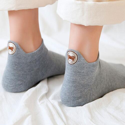Japanese And Korean Style Embroidery New Bear Socks Fashion Personality Candy Color Womens Socks 2019