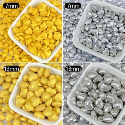 7mm Gold Heart Shape Pearl Sugar Fondant DIY Heart Cake Baking Sprinkles Silver Love Wedding Cake Decoration Free Shipping
