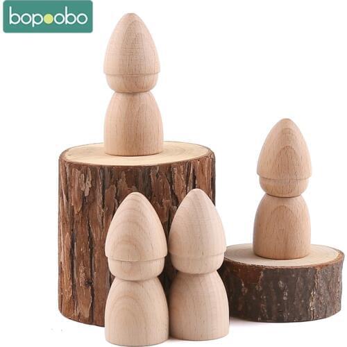 1/2/5pc Blank Wooden Peg Dolls Handmade Dolls Toys Unpainted Figures Hardwood Dolls Kids Printed Baby Souvenirs DIY Crafts