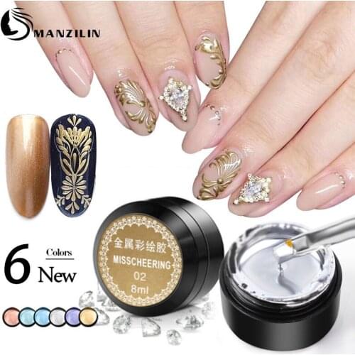 1 Pcs Metallic Nail Art UV Gel Mirror Outline Gel Polish LED Shining Tips DL