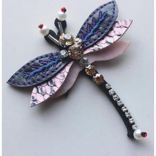 1Pcs Rhinestone Dragonfly Beaded Patch for Clothing Sewing on Beading Applique Shirt Shoes Bags Apparel DIY Decoration Patches