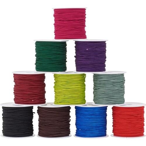 10Rolls/Bag 1mm Elastic Cord Stretch Rope Thread for DIY Jewelry Making Beading Bracelet Findings Mixed Color About 21m/roll