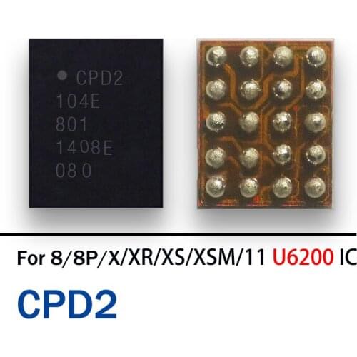 10pcs/lot 100% New U6200 CPD2 For iPhone x 8 8G Plus 8Plus USB-PD Fast charger/charging Chip IC