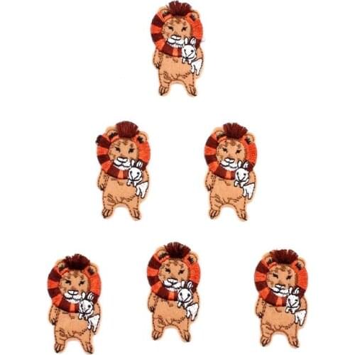 10pcs Cartoon Animal Stickers Embroidery Leo Patches For Kids Garments Bags Shoes Repair DIY Jeans Coats Dress Decoration Badge