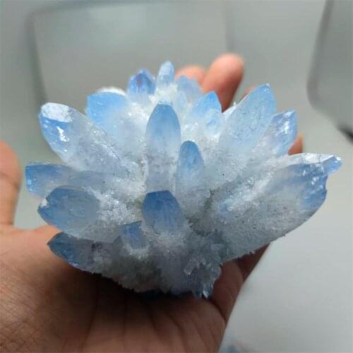 300-700g Natural Crystal Quartz Stone Cluster Blue White Phantom Tumbled Stone for Healing