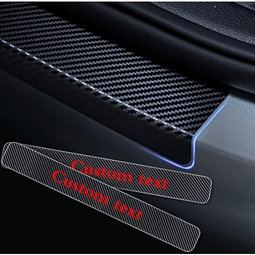 Door Sills Stickers For Isuzu D-MAX 4D Carbon Fiber Vinyl Sticker Car Door Threshold Plate Entry Guard 4Pcs Auto Accessories