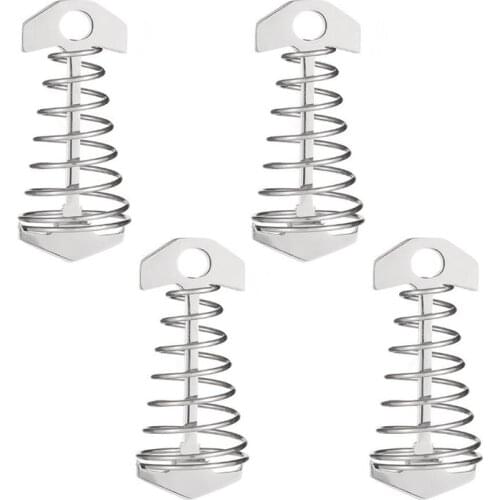 4PCS Fishbone Tent Rope Tightener Outdoor Camping Accessory Stainless Steel Spring Clasp for Beach Hiking Fishing