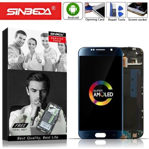 5.1" Super AMOLED For SAMSUNG Galaxy S6 LCD Digitizer Touch Screen with Frame For Samsung S6 LCD Display G920F G920A G920T