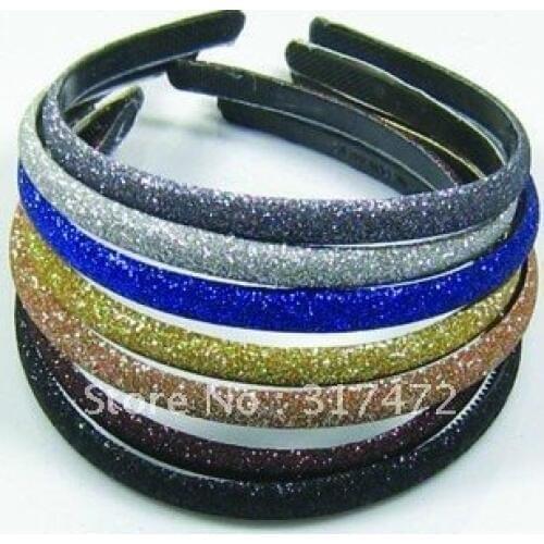 50pcs/lot Gold Glitter Powder Hair hOOP Head Bow Jewely findings Freeshipping