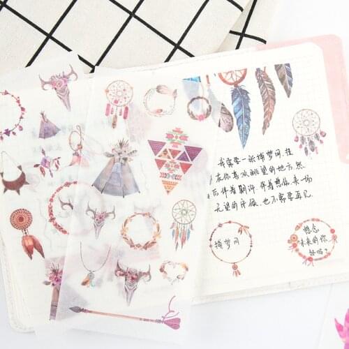 6 pcs/pack Indian style Decorative Stickers Adhesive Stickers DIY Decoration Diary Stationery Stickers Children Gift
