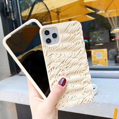 Cute Cartoon Instant Noodles Phone Case for IPhone 11 12 Pro Xr XS Max 7 8 Plus SE 2020 Soft Silicone Rubber Case Funny