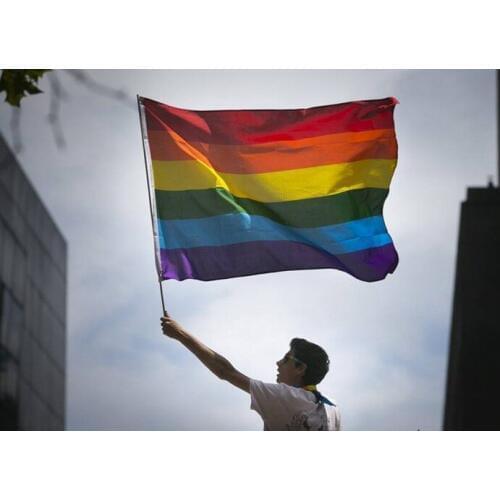 Hot sell 90x150cm Polyester Rainbow Gay Flag Lesbian Gay Pride LGBT Les homeosexuality Flag For Decoration