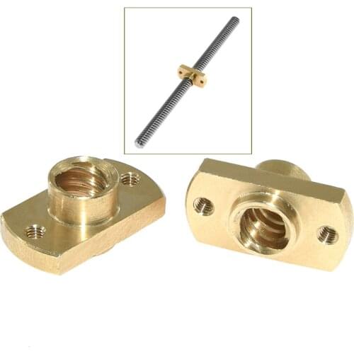 T8 lead screw nut Pitch 2mm Lead 8mm Brass T8 x 8mm Flange Lead Screw Nut for CNC Parts Ender 3 CR-10 3D Printer Accessories