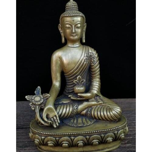 Chinese antiques Fengshui copper ware Bronze Medicine Buddha