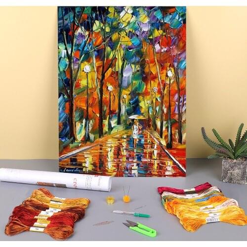 Happiness From Nature Printed Fabric 11CT Cross-Stitch Complete Kit Embroidery DMC Threads Craft Hobby Sewing Decor