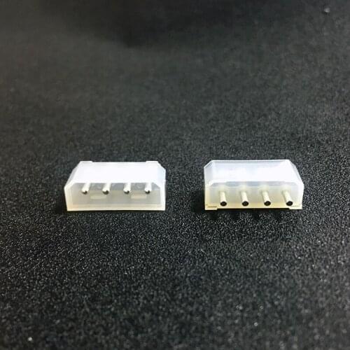 Computer connector plug-in IDE power interface big 4pin socket white straight plug solid pin
