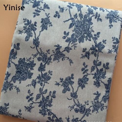 LINENCotton Fabric For Clothing Quilting FLOWERS Twill Fabrics Cloth DIY Sofa Curtain Tablecloth Cushion CRAFT SEWING Materiasl