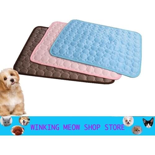 Multi-Function Dog Mat Cooling Summer Pad Mat For Cat Blanket Sofa Breathable Pet Bed Summer Washable For Large Medium Small