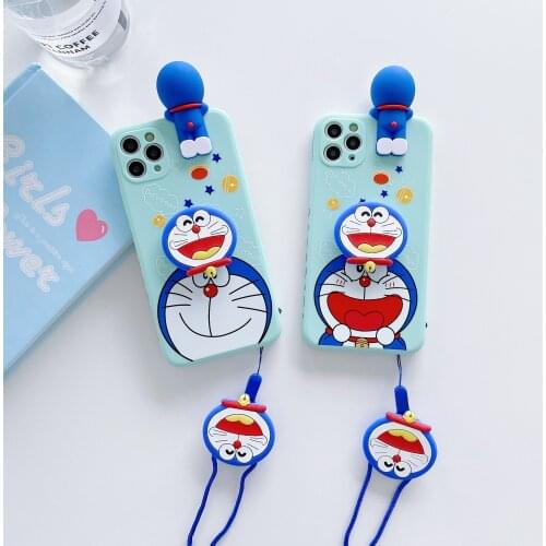 Cartoon Cat Stand Lanyard Sotf Silicone Funda Phone Case Cover For Samsung A51 A71 A11 A12 A21S A52 A72 A20 A30 A50 A30S A50s