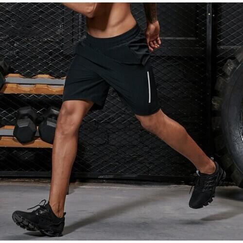 Men Summer Sport Running Shorts Quick Dry Gym Training Shorts Outdoor Fitness Workout Jogging Basketball Shorts Reflective Strip