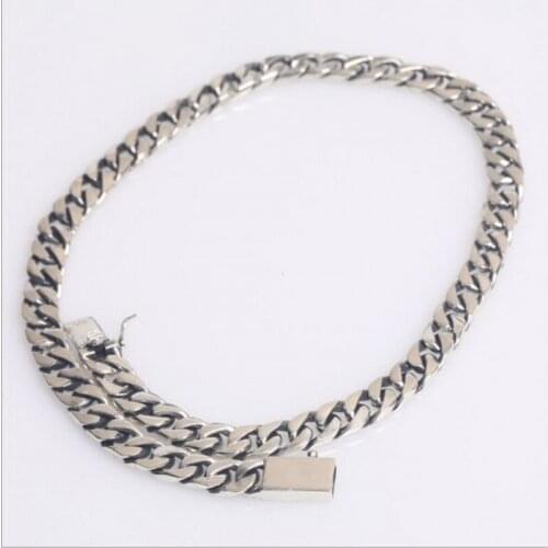 New 100% S925 pure silver mens necklace simple whip chain for female clavicle chain personality Thai silver necklace for men