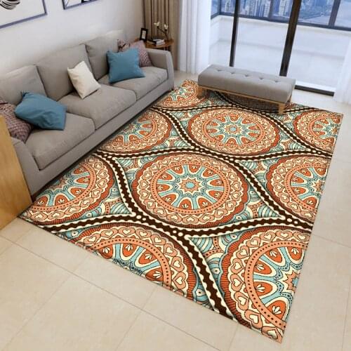 Nonslip Mandala Style Colorful Floral Pattern Rug Floor Mat Bathroom Living Room Bedroom Carpet Decor Rugs tapis salon 2021