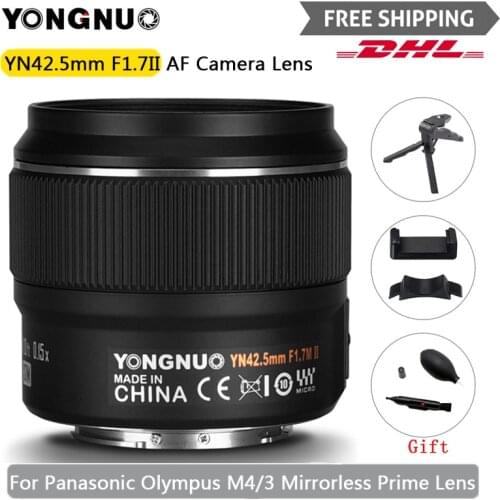 YONGNUO YN42.5mm F1.7M II Camera Lens Auto Focus For Panasonic Olympus M4/3 Mount Mirrorless Camera Prime Lens like GH5 G9