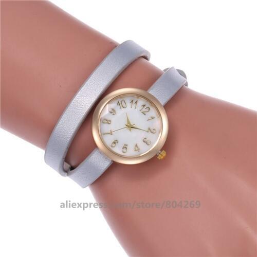 Wholesale New Hot Women Men Dial Student Gold Case Watch Neutral Leather Long Quartz Rhinestone Wristwatch New 920218