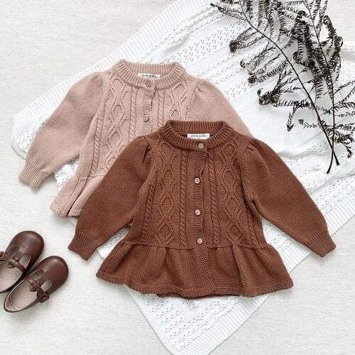 Autumn Witner Baby Girls Clothes Baby Knitted Coat Newborn Baby Girl Cardigan Infant A Line Sweater Cotton Coat Baby Outfits