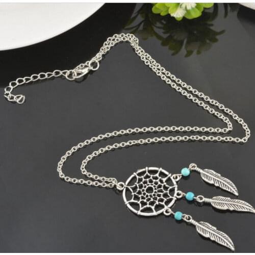 1pc Ladies New Dream Catcher Feather Pendant Necklace Charm Chain Necklace