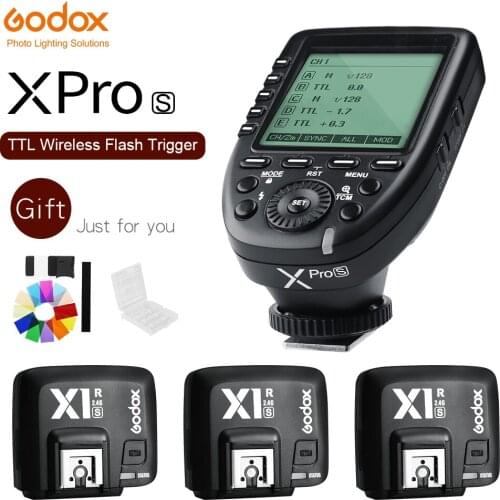 Godox Xpro-S TTL II 2.4G X System Wireless Control Remote Trigger with 3x X1R-S Controller Receiver compatible for Sony
