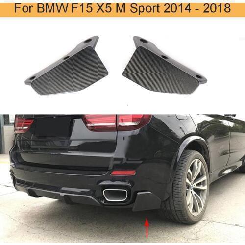 Carbon Fiber Car Rear Bumper Splitter Aprons Flares For BMW F15 X5 M Sport 2014 - 2018 Car Sticker Spoiler Splitters