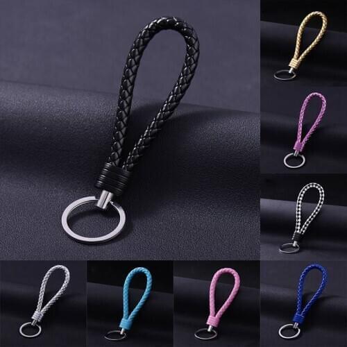Strap Keyring Braided Simplicity Keychain Faux Leather Car Key Chain Mode