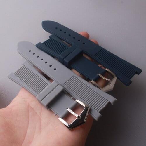 Watches strap for PP NAUTILUS Black Watchband Silicone Rubber straps 5711 5712 7010G Wristwatch Sports Watch Accessories 25*13MM