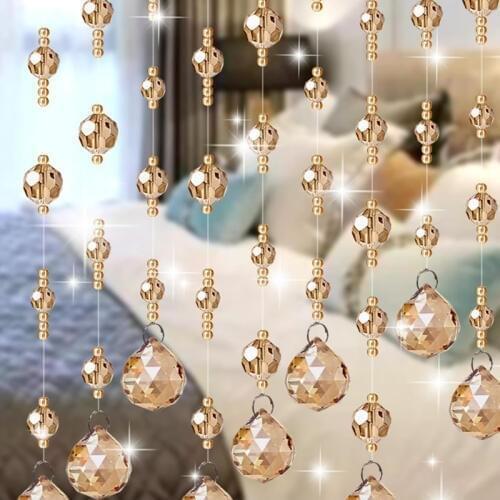Luxury Handmade Beads String Crystal Curtain for Indoor Wedding Home Living Room Window Door Decor
