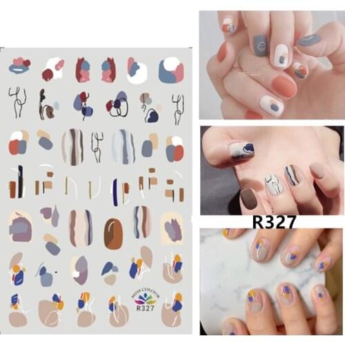 Self-adhesive 3D Stickers for Nails Colour Graffiti Nail Art Decorations Small Size Fashion Stickers Women Girl Nail Foil